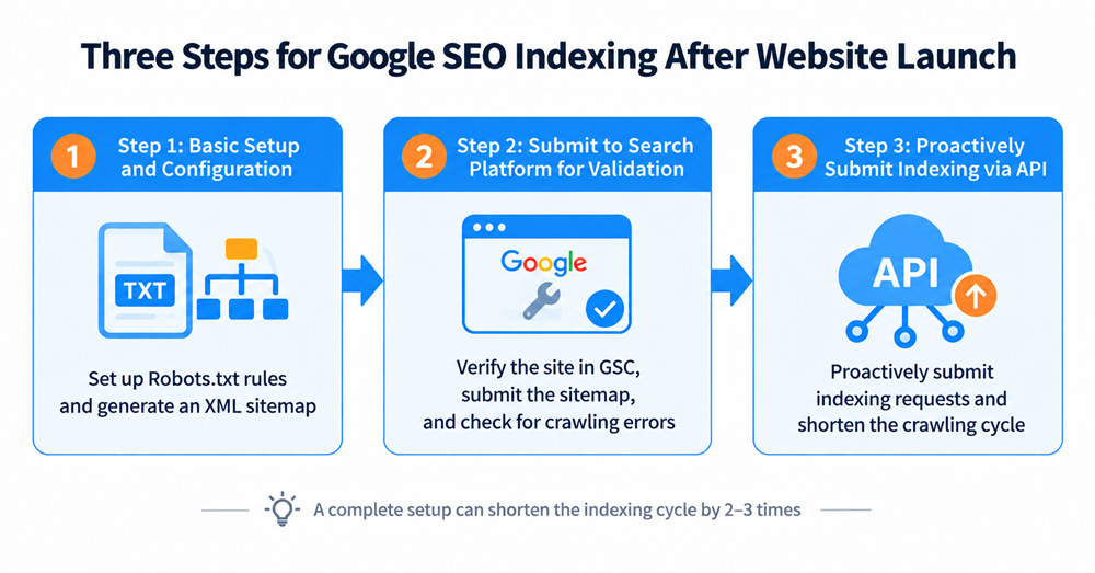Standard Three-Step Google SEO Indexation Process After New Site Launch Standard Three-Step Google SEO Indexation Process After New Site Launch