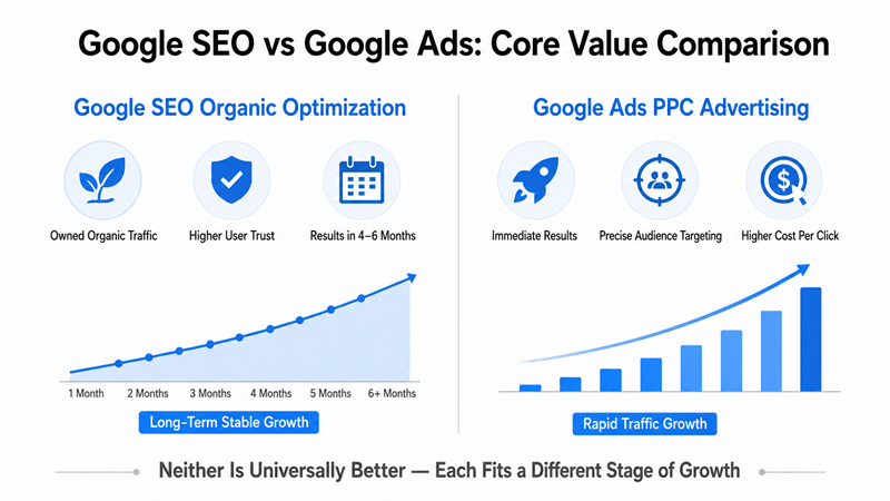 Google SEO vs Google Ads: Core Value Comparison