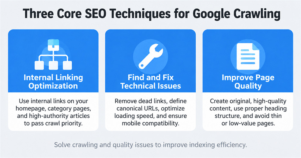 Three Core Techniques for Google Crawler Indexing Optimization Three Core Techniques for Google Crawler Indexing Optimization
